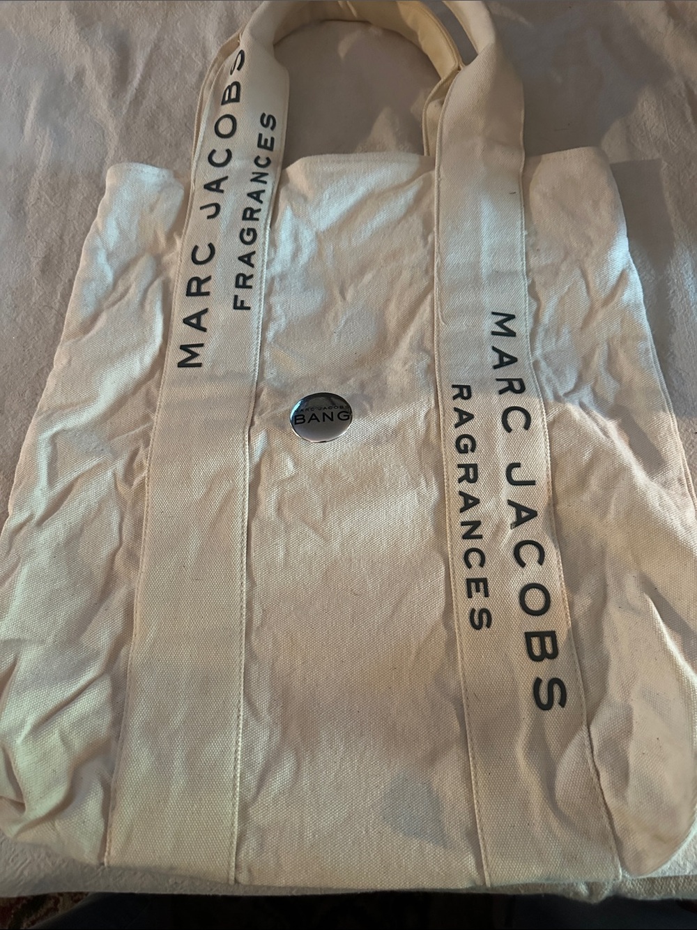 Marc Jacobs Fragrance Cream Canvas Tote Bag